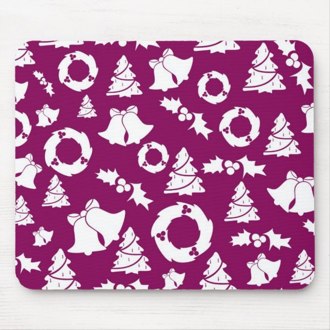Purple Christmas Pattern Mouse Mat (Front)