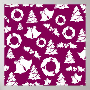 Purple Christmas Pattern Poster