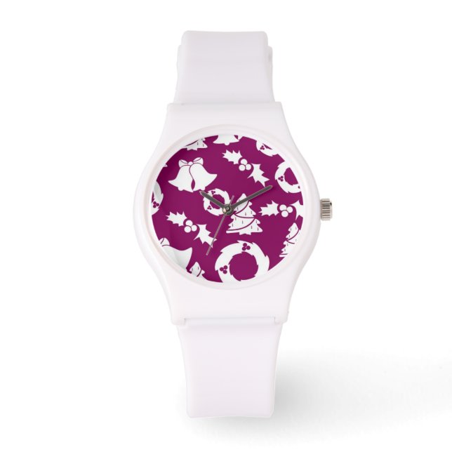 Purple Christmas Pattern Watch (Front)