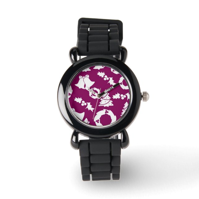 Purple Christmas Pattern Watch (Front)