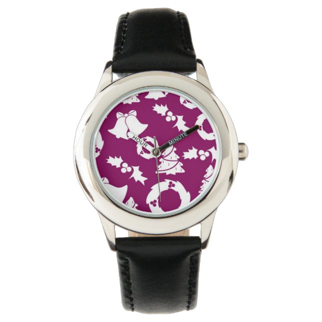 Purple Christmas Pattern Watch (Front)