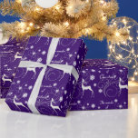 Purple Christmas Reindeer Wonder Wrapping Paper<br><div class="desc">This elegant holiday wrapping paper features a white silhouetted reindeer,  white snowflakes,  and a pretty silver swirl design on a dark purple night background. The text in white says "The Wonder of Christmas". Beautiful,  festive,  and unique!</div>