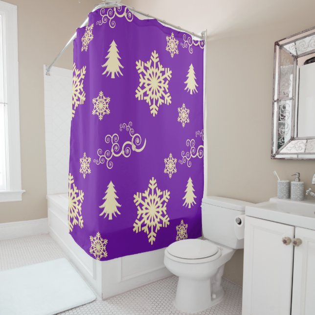 Purple Christmas Shower Curtain (In Situ)