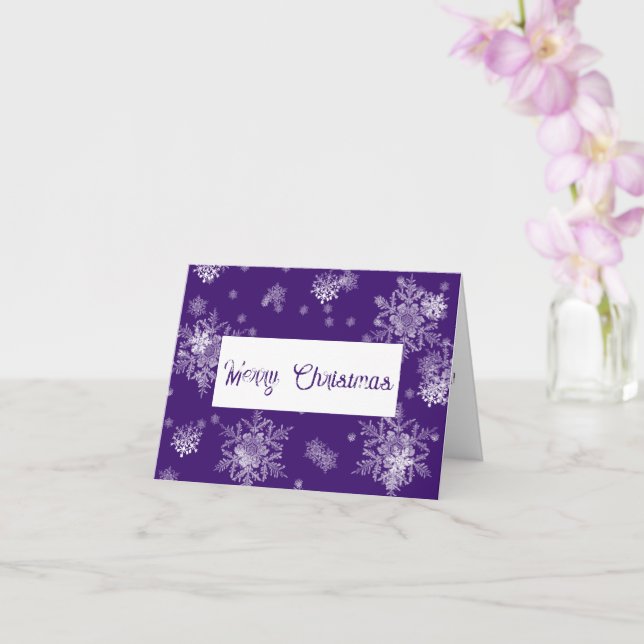 Purple Christmas Snowflakes Greeting Card (Orchid)
