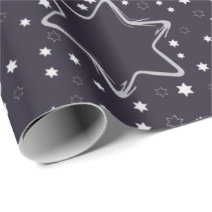 Purple  Christmas Stars Wrapping Paper