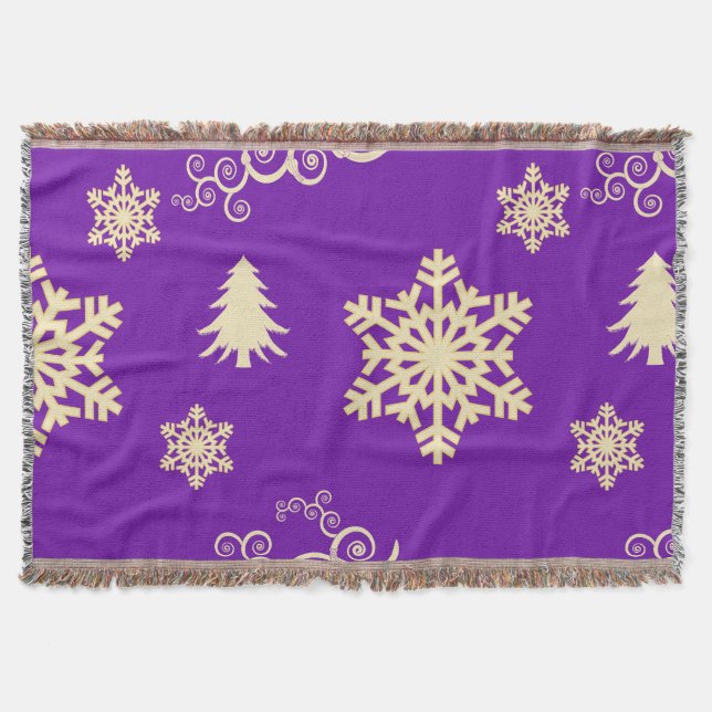 Purple Christmas Throw Blanket (Front)
