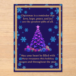 Purple Christmas Tree Acrylic Card Acrylic Invitations
