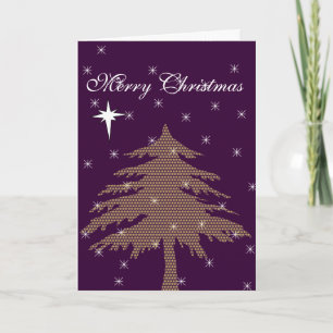 Purple Christmas Tree Holiday Card