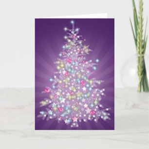 Purple Christmas Tree Holiday Card