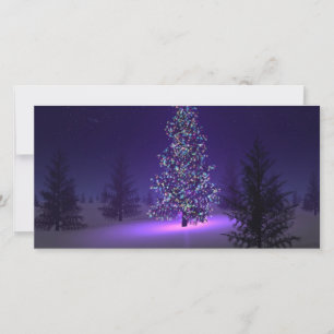 Purple Christmas Tree Holiday Card