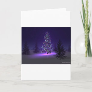 Purple Christmas Tree Holiday Card