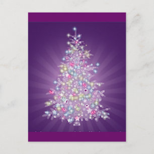 Purple Christmas Tree Holiday Postcard