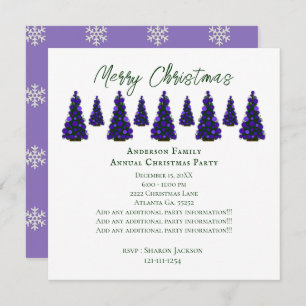 Purple Christmas Tree Invitation
