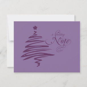 Purple Christmas Tree Modern Flat Note Cards