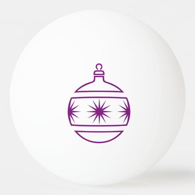 Purple Christmas Tree Ornament Outline Shapes Ping Pong Ball (Front)