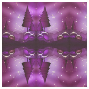 Purple Christmas Trees Fabric
