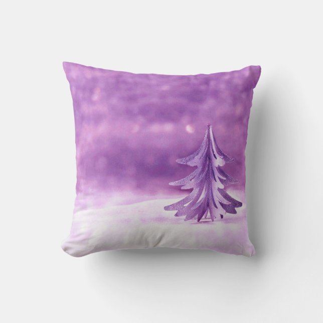 Purple Christmas Wonderland Cushion (Front)