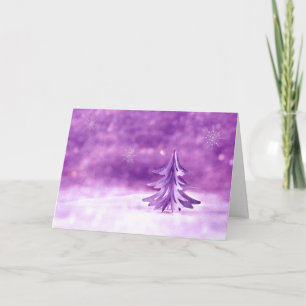 Purple Christmas Wonderland with Snowflakes Holiday Card