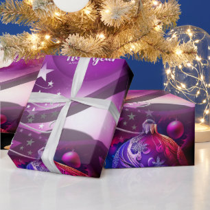 Purple Christmas Wrapping Paper