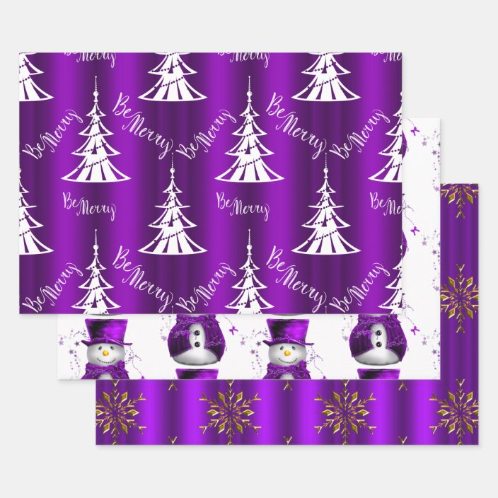 Purple Christmas Wrapping Paper 