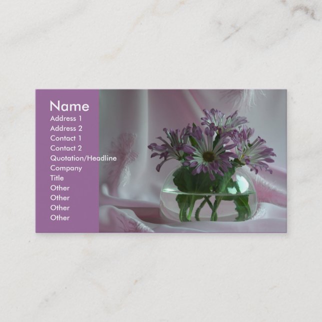 purple chrysanthemums business card (Front)