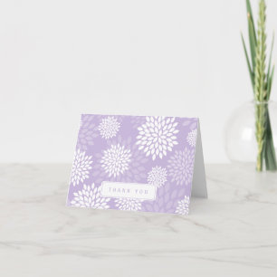 Purple Chrysanthemums Floral Pattern Thank You Card