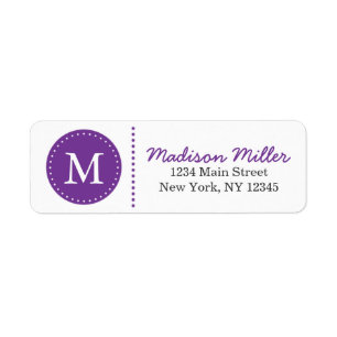 Purple Circle Dots Custom Monogram