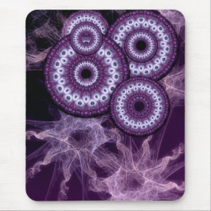 Purple Circle Fractal Fantasy Mouse Mat