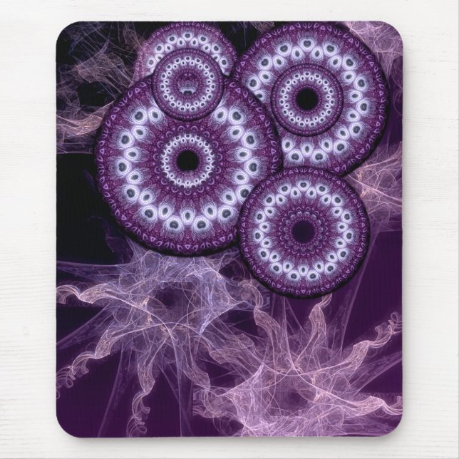 Purple Circle Fractal Fantasy Mouse Mat (Front)