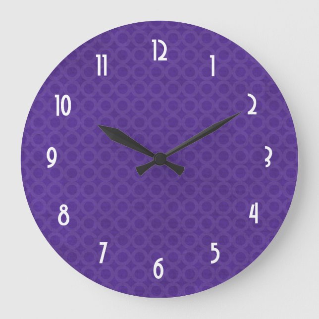 Purple Circle Pattern Large Clock (Front)