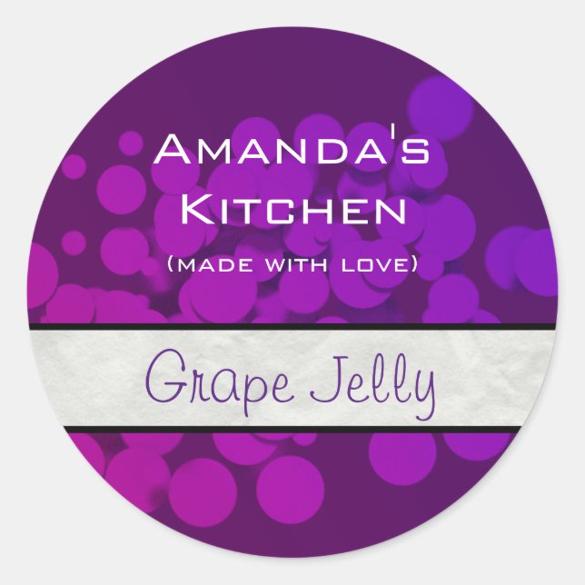 Purple Circles Abstract Background Jelly Classic Round Sticker (Front)