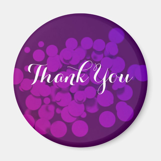 Purple Circles Abstract Background Thank You Magnet (Front)