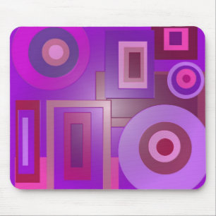 purple circles and squares mouse mat