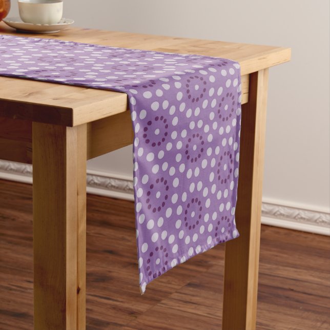 Purple Circles Pattern Table Runner (In Situ)