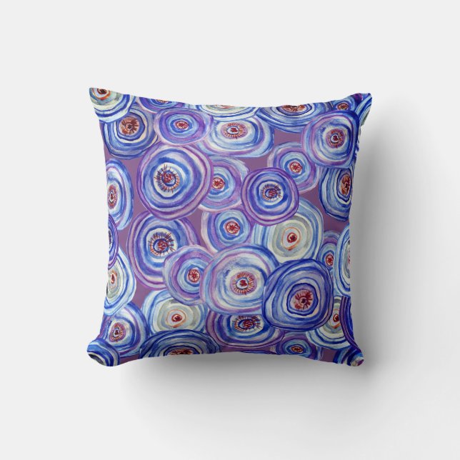Purple Circles Throw Cushion (Front)