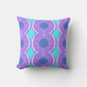 Purple Circular Dimensional Pattern Cushion