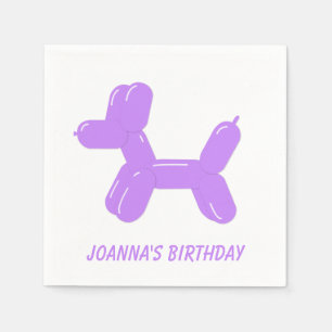 Purple Circus Balloon Animal Dog Napkin