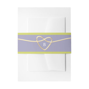 Purple Citrus Green Wedding Invitation Belly Band