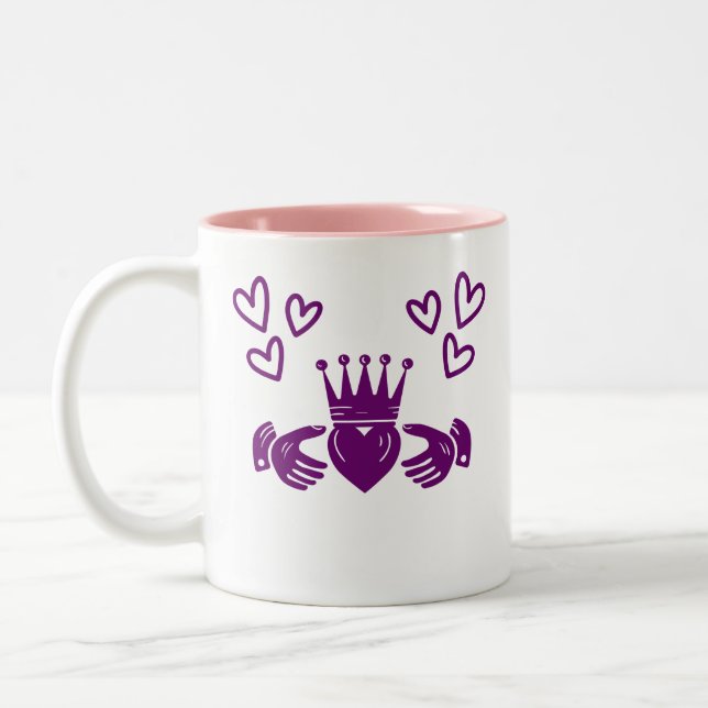 Purple Claddagh Ring Coffee Mug (Left)