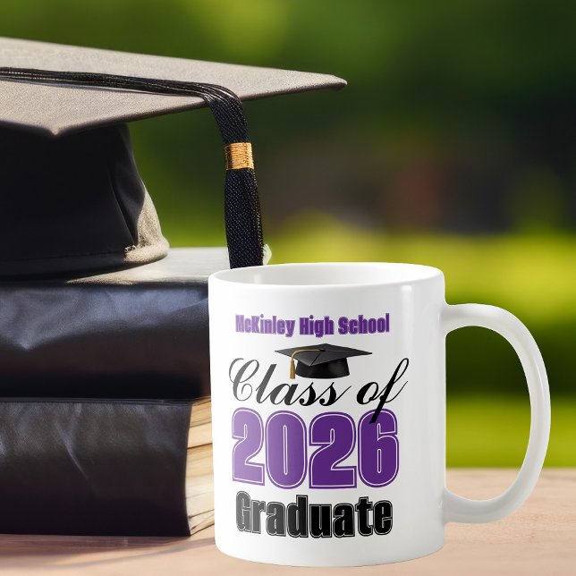 Purple Class of 2026 Graduation Keepsake Coffee Mug (Creator Uploaded)