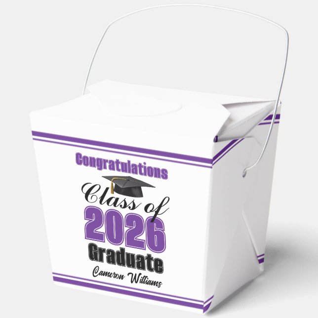 Purple Class of 2026 Graduation Party Fortune Favour Box (Front)