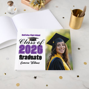 Purple Class of 2026 Graduation Photo Guest Book