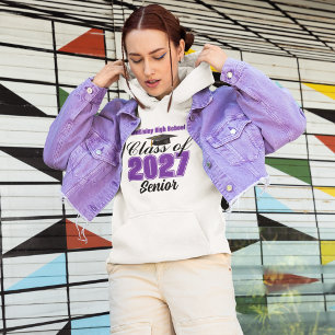 Purple Class of 2027 Senior Custom High School Hoodie