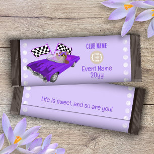 Purple Classic Car, Teddy Bear Candy Bar Wrapper
