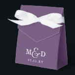 Purple Classic Modern Monogram Wedding Favour Box<br><div class="desc">Purple  Classic Modern Monogram Wedding Favour Boxes</div>