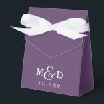 Purple Classic Modern Monogram Wedding Favour Box<br><div class="desc">Purple  Classic Modern Monogram Wedding Favour Boxes</div>