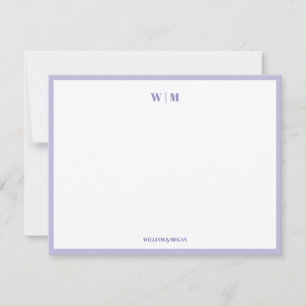 Purple Classic Monogram Custom Couple Wedding Card