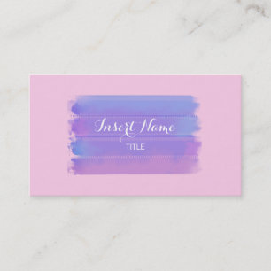 Purple Classic Rose Watercolor Brushstrokes Business Card