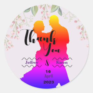 Purple classic round sticker
