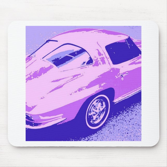 Purple Classic Split Window Corvette Mouse Mat (Front)